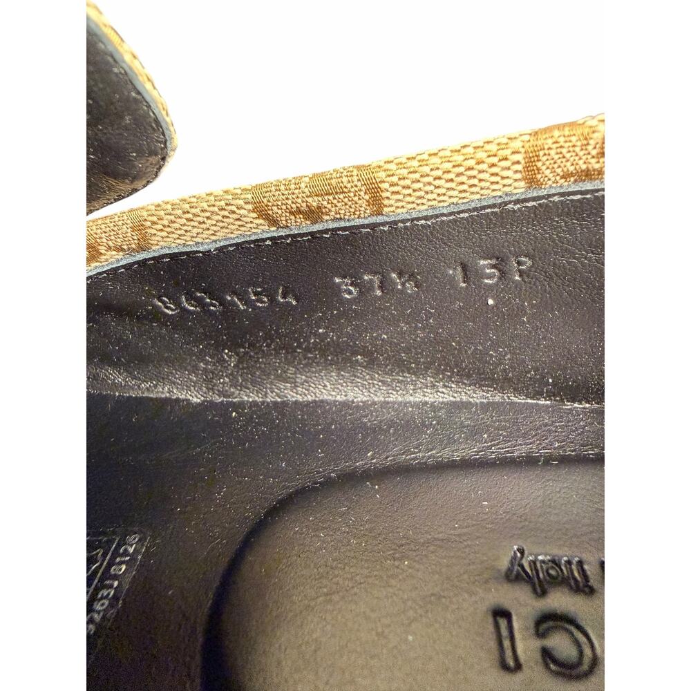 Gucci NIB Ragazzo Horsebit Loafers in Sand Monogram Canvas Size 37.5 - Picture 11 of 12